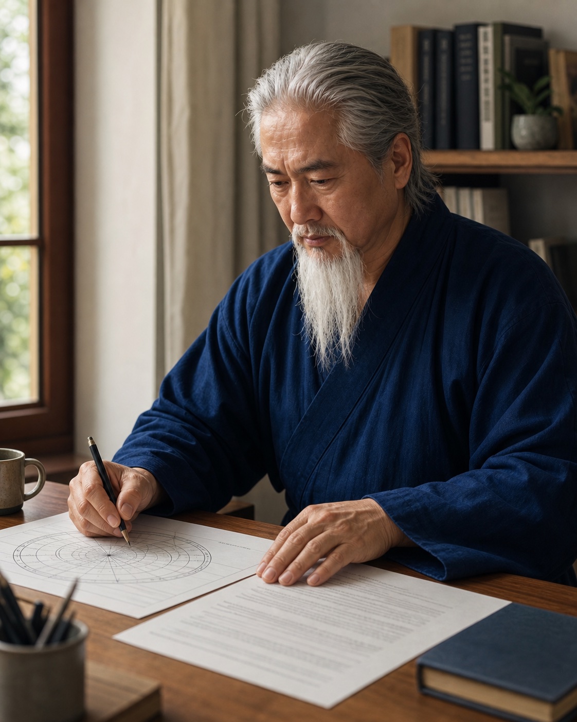 Li Ang translating a birth chart into plain-language guidance